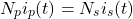 \[N_pi_p(t) = N_si_s(t)\]